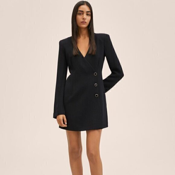 Mango Buttoned Wrap Dress Size 10